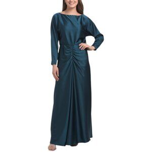 JULIA JORDAN Cinched Waist Satin Maxi Dress